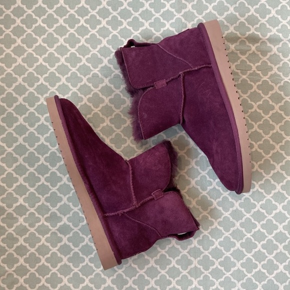 NWOT Koolaburra by UGG Purple Suede Booties 8 & Care Kit - Picture 4 of 10
